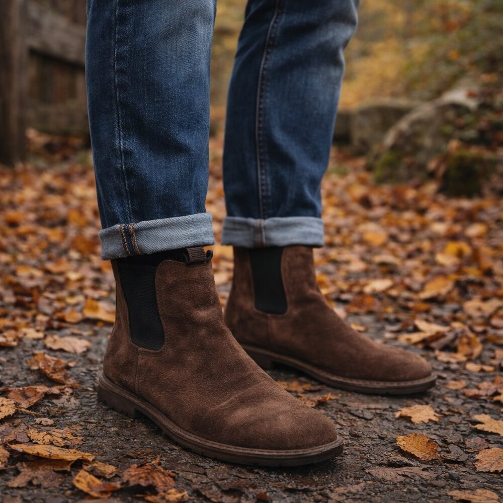 Timberland Brown Suede Chelsea Boots Pull-On Ankle Boot Men's 12 Rugged Casual